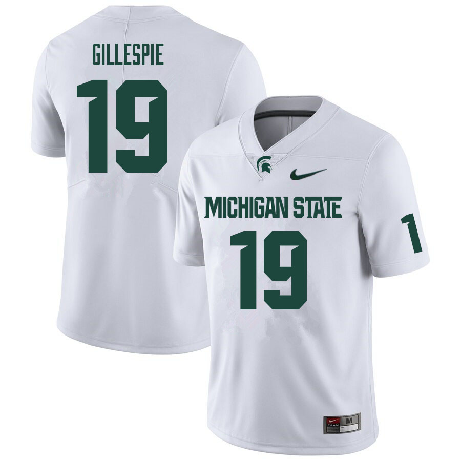 Men #19 Zach Gillespie Michigan State Spartans College Football Jerseys Sale-White